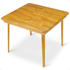 MECO Stakmore Classic Straight Edge Solid Wood Folding Card Table, Oak Frame