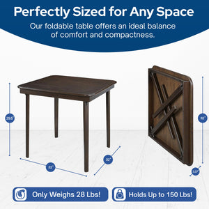 MECO Stakmore Classic Straight Edge Wood Folding Card Table, Espresso Frame