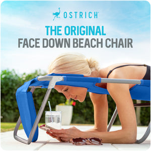Ostrich The Backpack 3N1 Portable Chair Cooler Bag Reclining Lounger, Royal Blue