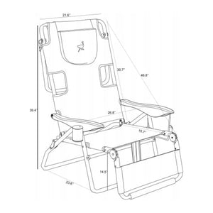 Deltess Ostrich 3 In 1 Portable Chair Cooler Bag & Reclining Lounger, Royal Blue
