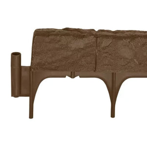 Suncast Plastic Border Stone Edging for Enclosing Flower Beds or Garden, Brown