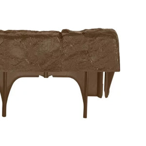Suncast Plastic Border Stone Edging for Enclosing Flower Beds or Garden, Brown