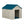 Suncast Deluxe Dog House with Vents and Crowned Channeled Floor, Taupe/Blue