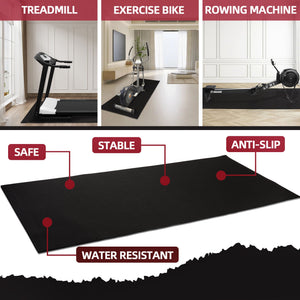Fitvids High-Density Home Gym Equipment Mat, 1/4-Inch Nonslip PVC Floor Protector for Treadmills, Exercise Bikes, and Fitness Equipment, 4' x 8'