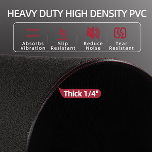 Fitvids High-Density Home Gym Equipment Mat, 1/4-Inch Nonslip PVC Floor Protector for Treadmills, Exercise Bikes, and Fitness Equipment, 4' x 8'