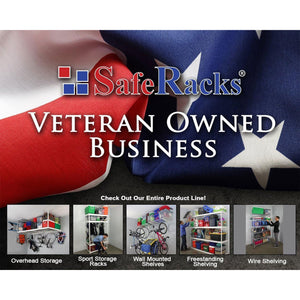 SafeRacks 18x48 Inch Garage Wall Mounted Wire Utility Shelf, Hammertone (2 Pack)