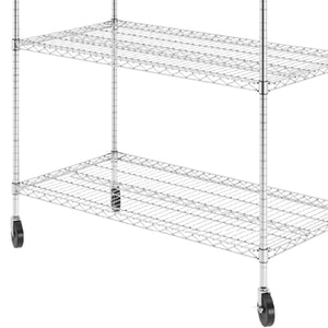 SafeRacks 4 Tiered Storage Shelves w/Heavy Duty Steel Wire Shelving Unit, Silver