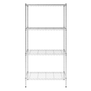 SafeRacks 4 Tier  Steel Wire Storage Shelving Unit with 4 Leveling Feet, Silver