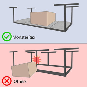MonsterRax 2' x 8' Overhead Garage Storage Rack Holds Up to 350 Lbs, Hammertone
