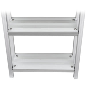 RecPro 3 Step Angled Aluminum Pontoon Dock and Boat Boarding Ladder, Silver