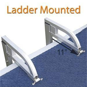 RecPro Compact Space Saving Aluminum Quick Release 4-Step Pontoon Boat Ladder