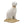 White Magnesium Rabbit Figurine with Gold Iron Ears