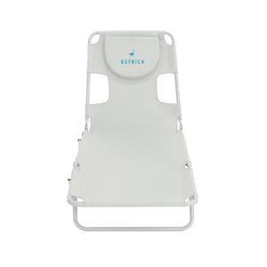 Ostrich The Original Chaise Lounge, Facedown Beach Pool Tanning Chair, White