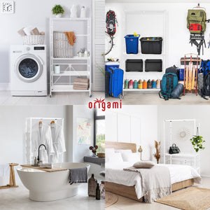 Origami R2 Series Folding Steel Storage Rack with Adjustable Shelves, White