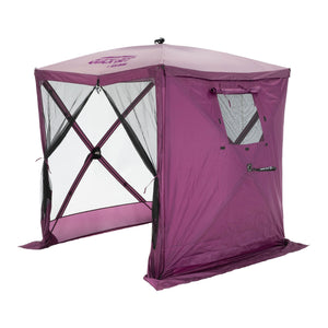 CLAM Quick Set Venture 9x9 Ft Shelter + CLAM Quick Set Tent, Plum (2 Pack) - TRAPSKI