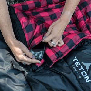 TETON Sports Celsius XXL 0 Degree Right Zipper Sleeping Bag for Camping, Black - TRAPSKI
