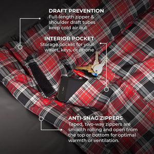 TETON Sports Celsius XXL 0 Degree Right Zipper Sleeping Bag for Camping, Gray