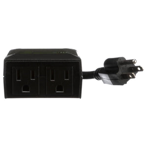 Woods 0.5 Horsepower Heavy Duty Outdoor 7 Day Digital 2 Outlet Timer, Black