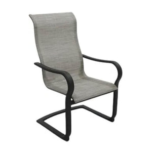 Four Seasons Courtyard Palermo C-Spring Sling Fabric Outdoor Chair, Gray, 4 Pack