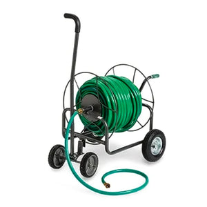 Yard Butler 4 Wheel Heavy Duty Steel Hose Truck Holds 400 Feet of Hose, Black