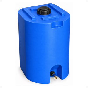 WaterPrepared 55 Gal Stackable Design Utility Water Tank with Large Cap, Blue