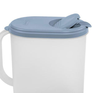 Sterilite Plastic Lidded Pitcher with Clear Base & Handle, Washed Blue, 12-Pack