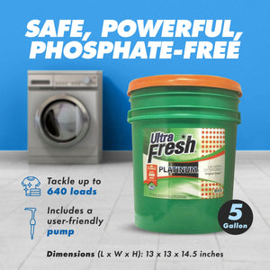 Ultra Fresh 3X Platinum 5 Gallon Laundry Detergent, Up to 640 Loads (3 Pack)