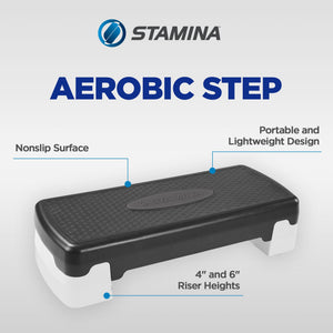 Stamina Adjustable Aerobic Step Multipurpose Home Gym Workout Equipment, Black