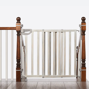 Summer Infant Banister and Stair Wood Safety Gate with Extra Wide Door Design
