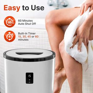 Serenelife Single Touch Towel Warmer w/Fragrant Disc Holder & LED Ring, Black - TRAPSKI