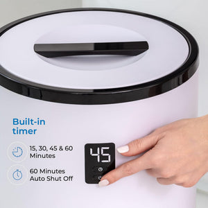 Serenelife Single Touch Towel Warmer w/Fragrant Disc Holder & LED Ring, Black - TRAPSKI