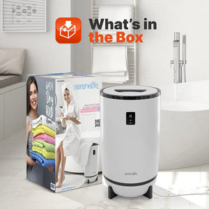 Serenelife Single Touch Towel Warmer w/Fragrant Disc Holder & LED Ring, Black - TRAPSKI