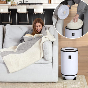 Serenelife Single Touch Towel Warmer w/Fragrant Disc Holder & LED Ring, Black - TRAPSKI