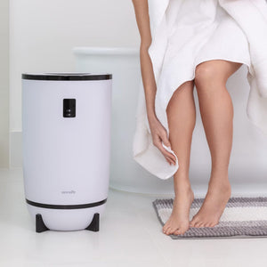 Serenelife Single Touch Towel Warmer w/Fragrant Disc Holder & LED Ring, Black - TRAPSKI