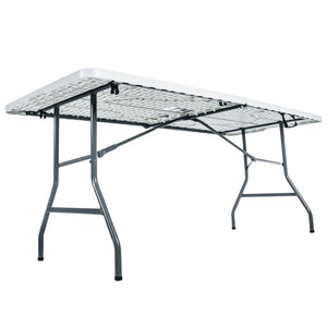 Peakform Compact Fold In Half Banquet Table for Indoor Outdoor Use, 6 Ft, White