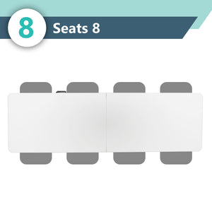 Plastic Development Group 816 Fold In Half 8 Foot Folding Banquet Table, White