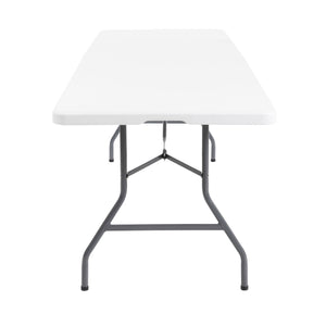 Plastic Development Group 816 Fold In Half 8 Foot Folding Banquet Table, White