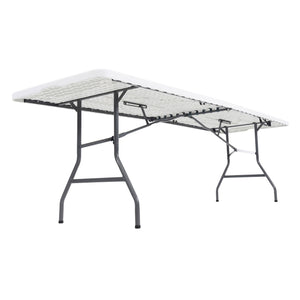 Plastic Development Group 816 Fold In Half 8 Foot Folding Banquet Table, White