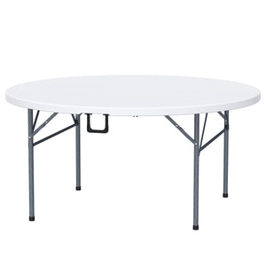 Peakform Round Folding Banquet Table for Indoor or Outdoor Use, 60 Inch, White