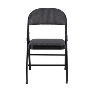 Peakform Folding Vinyl Padded Chair with Comfortable Seat Cushion, 4 Pack, Black