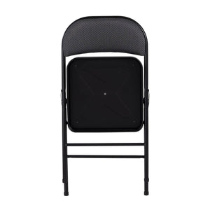 Peakform Folding Vinyl Padded Chair with Comfortable Seat Cushion, 4 Pack, Black