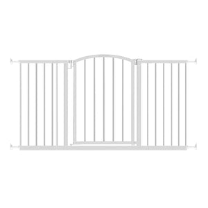 Ingenuity Deluxe Metal Extra Tall Walk Through Arch Dog Gate for Doorways, White - TRAPSKI