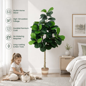 Artificial Fiddle Leaf Fig Tree 5.5FT with Planter