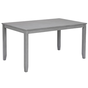 6 Pieces Kitchen Dining Set, Rectangular Wooden Dining Table With 4 Upholstered Chairs And A Bench