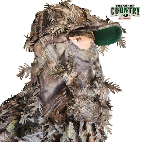 2-in-1 FRONT Leafy Face Mask and Camo Hat (Adjustable,OSFM)