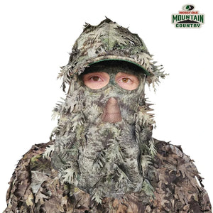 3D Leafy Camo Face Mask Ball Cap in Mossy Oak and Realtree (Adj, OSFM)