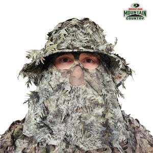3D Leafy Camo Face Mask Bucket Hats in Mossy Oak and Realtree - Adjustable OSFM
