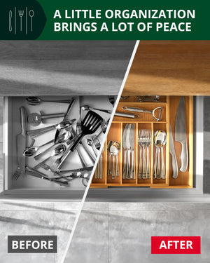 Silverware Drawer Organizer, Natural (9 Slots)