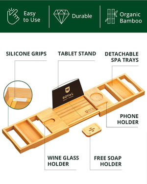 Bathtub Caddy Tray, Natural