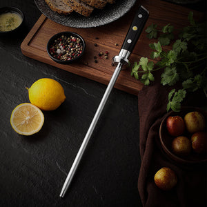 Professional Diamond Knife Sharpener 10 inch German Stainless Steel Black G10 Fiber